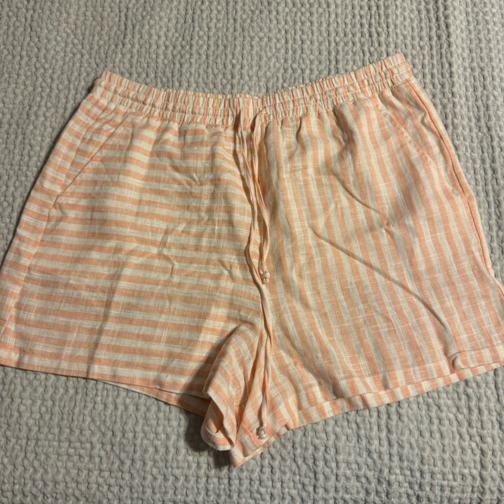 Striped Peach and White Shorts